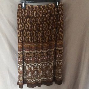 Pleated tan long skirt